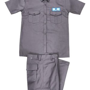 Grey Short Sleeve Work Uniform Set