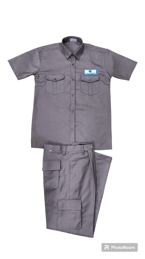 Grey Short Sleeve Work Uniform Set